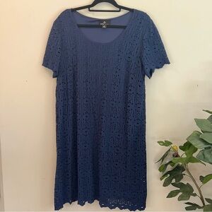 Ronni Nicole Navy Lace Lined Dress 2X